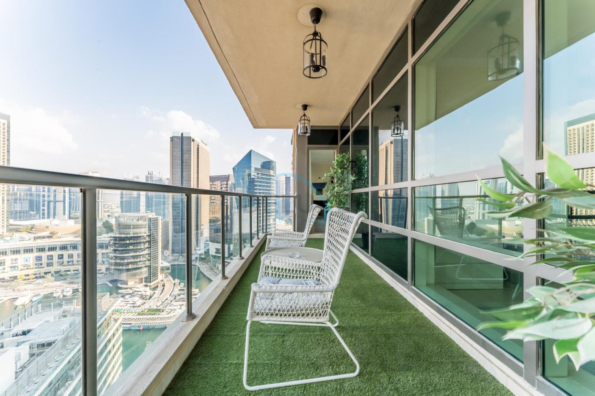 Partial Sea And View 2br With Balcony Near Marina Mall, Marina Quay West, Marina By Deluxe Homes * Dubai